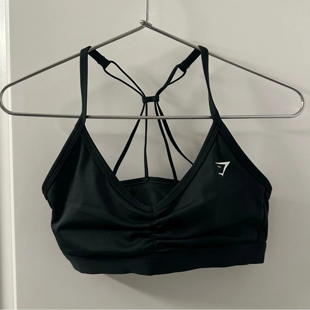 Gymshark RUCHED STRAPPY SPORTS BRA Light Support | Dark Green | M‎